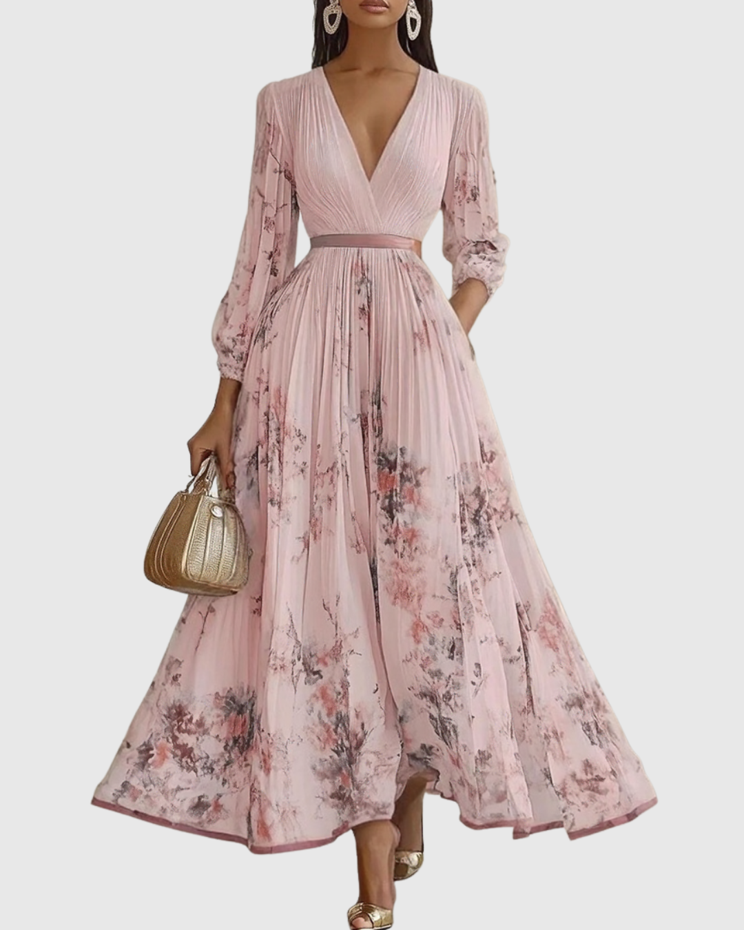 Zuzanna - Elegant Maxi Klänning med Volanger