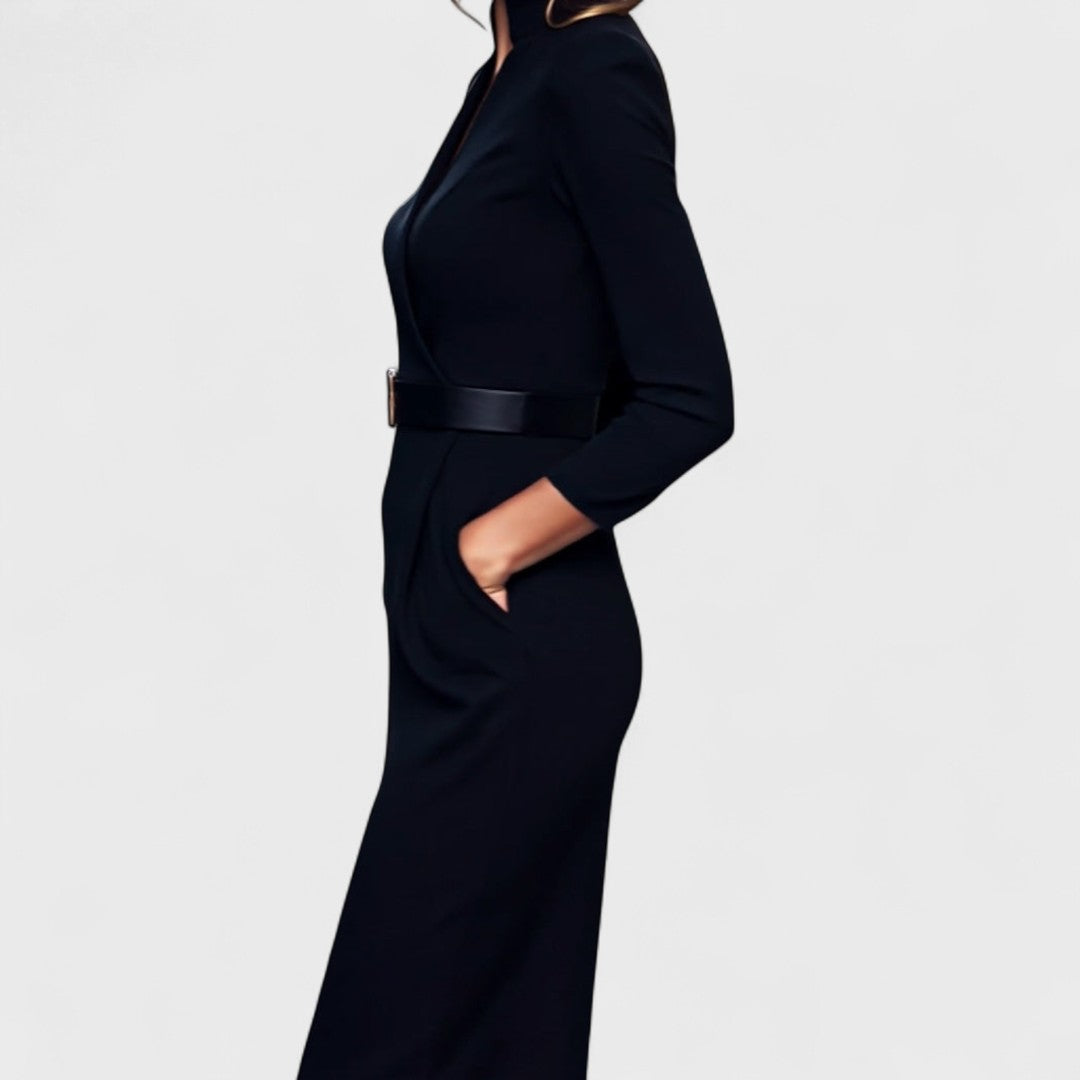 Mandarin Luxe – Maxi klänning med midjeband