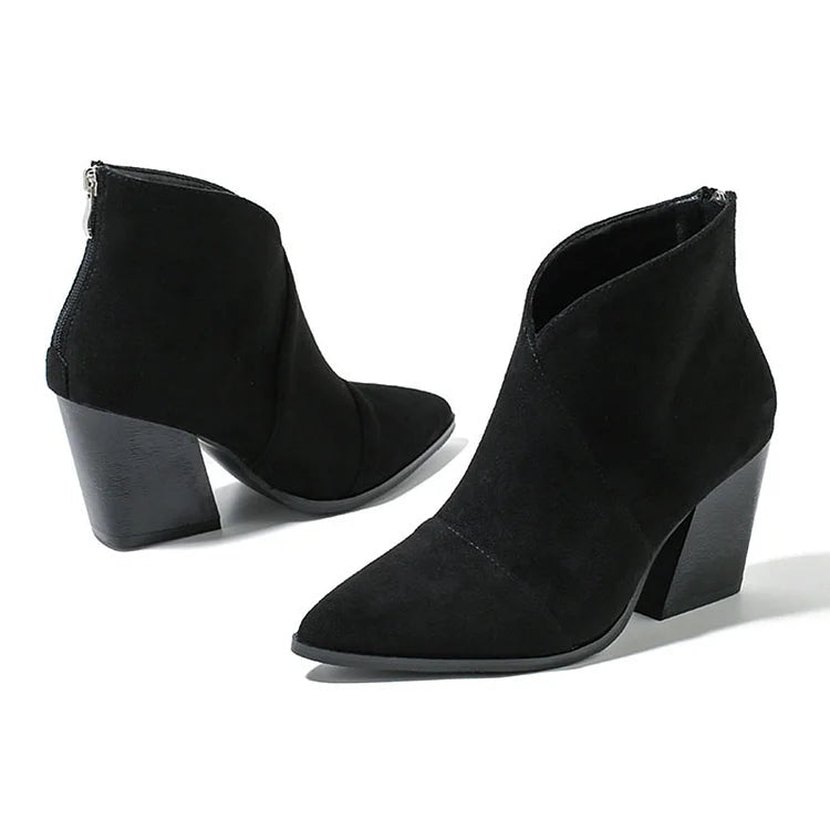 SPETSIG ANKELBOOT MED SUEDE-EFFEKT