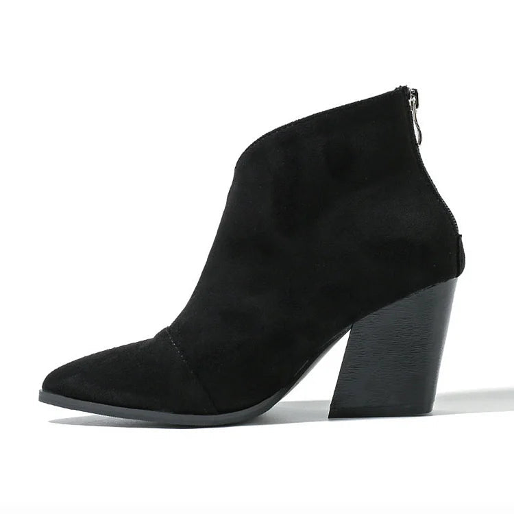 SPETSIG ANKELBOOT MED SUEDE-EFFEKT