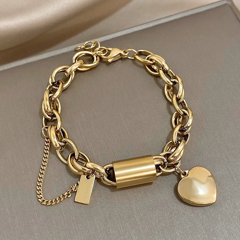 Elegant Förgylld Chunky Armband