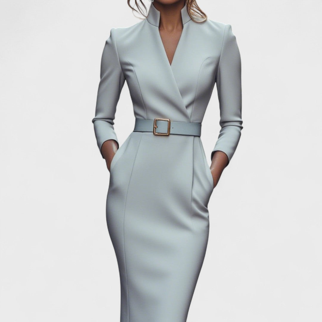Mandarin Luxe – Maxi klänning med midjeband