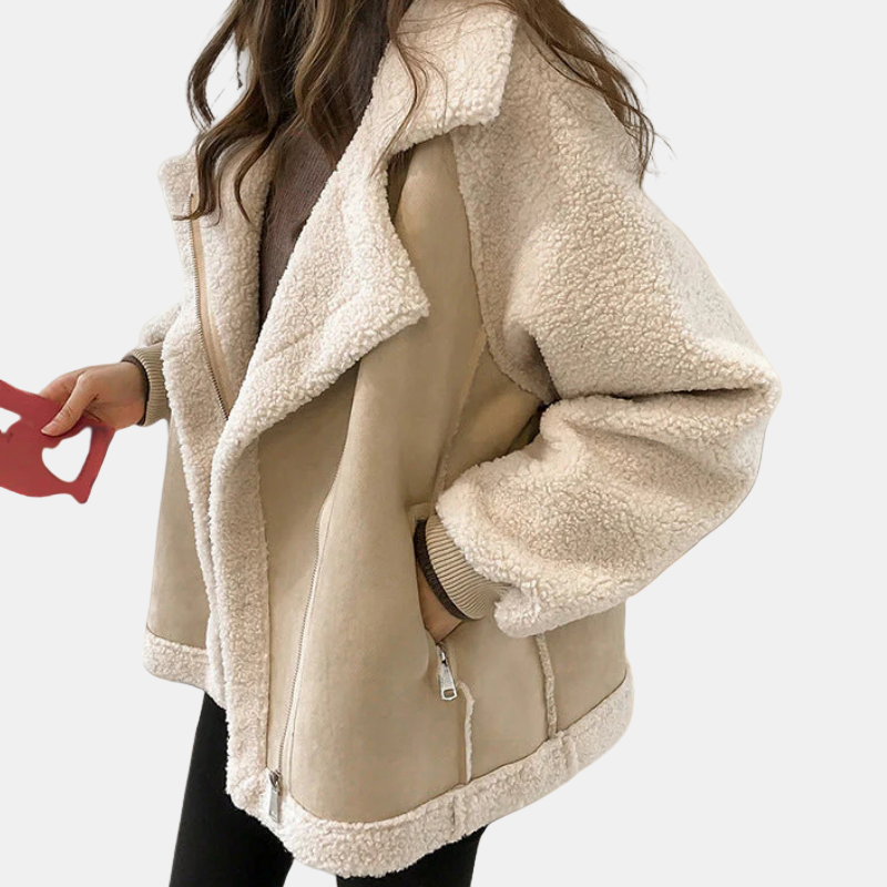 Genevieve | Fuskpäls Zip-Up Jacka