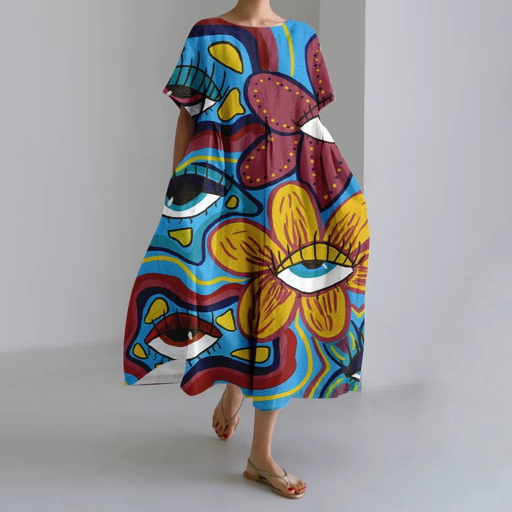 Mia | Bekväm Konstnärlig Klänning