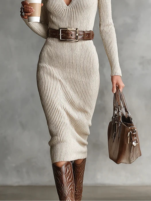 Valériea | Midi Klänning Fitted Chic